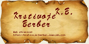 Krstivoje Berber vizit kartica